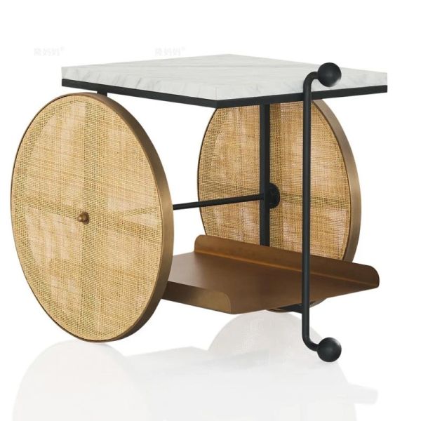 Home Bar Customized Iron Wood Trolley Metal Cart With Wheels Hotel Restaurant Banquet Wedding