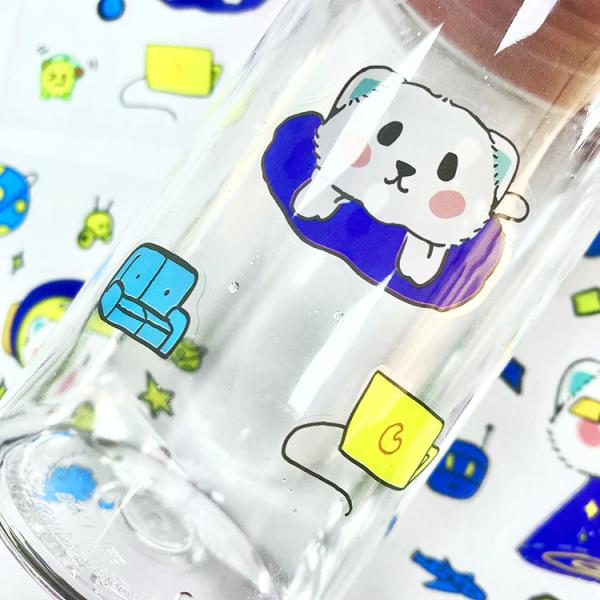 0.05mm Spongebob Vinyl Stickers Cartoon Expression Water Bottle Stickers