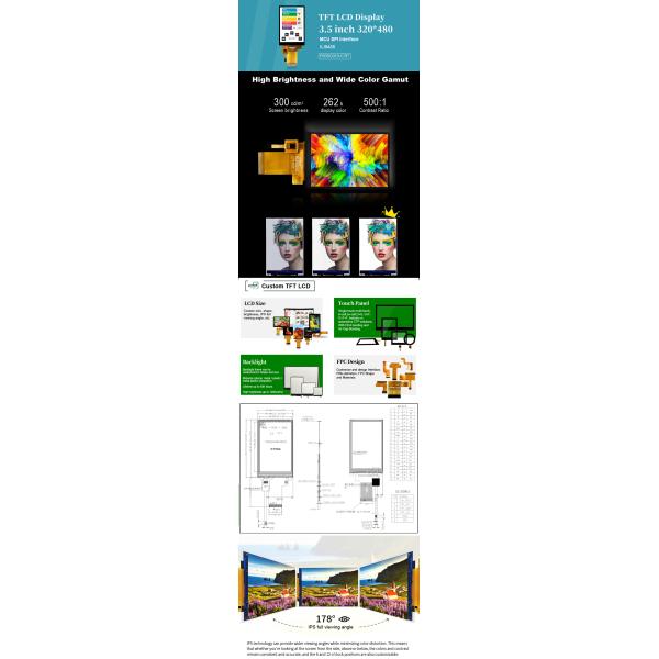 3.5inch Ips Touch Screen 320x480 Lcm Modules Ili9488 Mcu Spi Interface