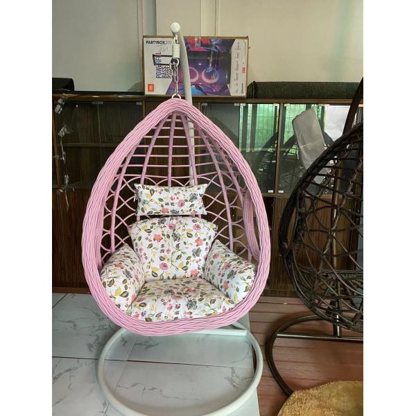 Mail Packing Garden Swing Chair with Cushions PE Rattan Wicker Single Hanging Chair
