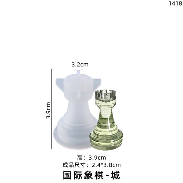 DIY crystal dropper mold, three-dimensional international chess piece board silicone mold