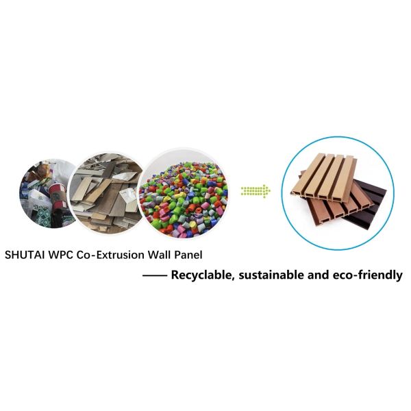 Low Maintenance Wood Polymer Composite Wall Panel Featuring Grooved Surface Finish Providing and Eco Friendly Wall Cladding