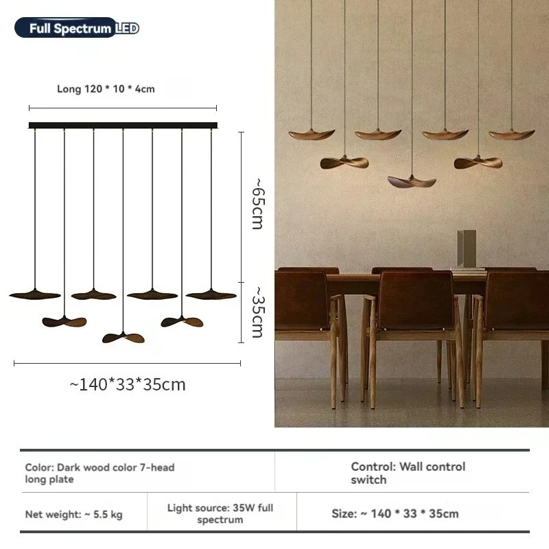 Japanese Wabi-sabi Style Retro Solid Wood Staircase Chandelier(WH-NC-156)