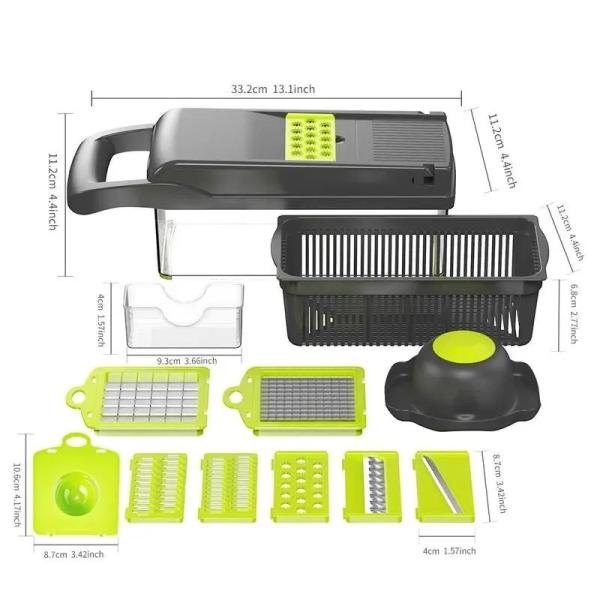 Household Bundle Plastic Vegetable Chopper for Fruits Vegetables Green Kitchen Cutter