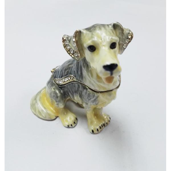 Dog alloy jewelry box decorative metal keepsake box fashion trinket box home decorative