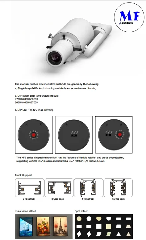 Versatile Shapeable Contour Spotlight Track Light for Museums with Flexible Rotation Head and Smooth Dimming System, All-in-One Spotlight Track Light