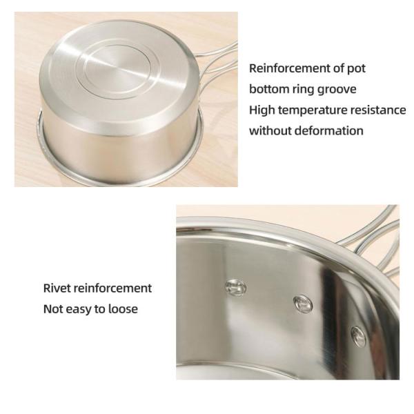 Amazon TOP Seller 304 Stainless Steel Non Stick Fry Pan Outdoor Cooking Set Camping Cookware Set For Hiking