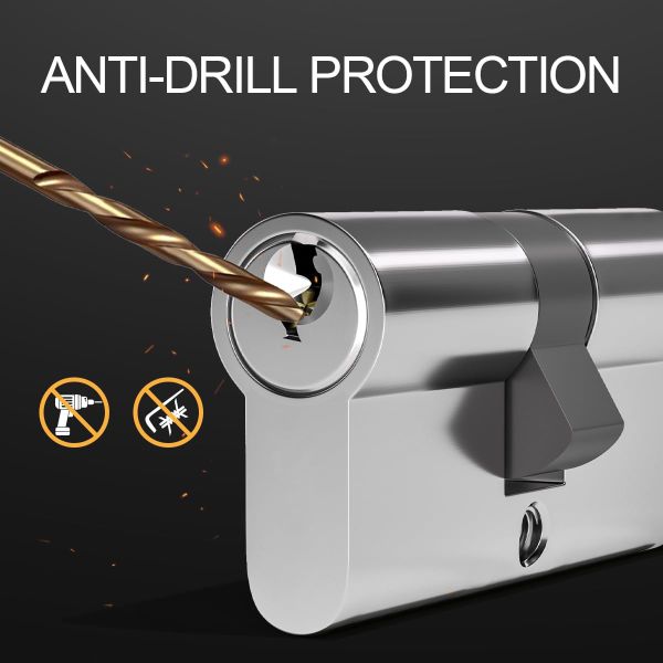Super Polish Chrome Plated Solid Brass Body with S Type Key BRASS DOOR CYLINDER