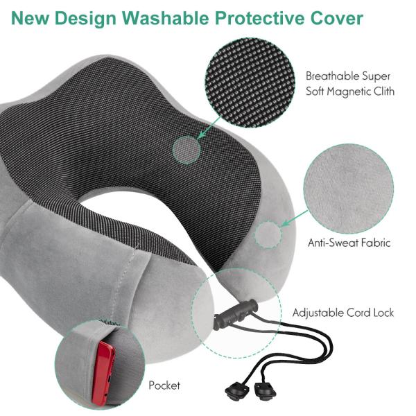 Polyurethane Memory Foam U-Shaped Neck Pillow for Rest and Comfortable Traveling Relief