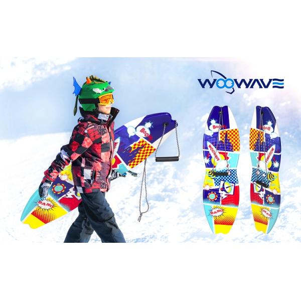 Outdoor Freestyle Ski Toy Snowboard Scooter 41.7inch with Pull Rope and Handle