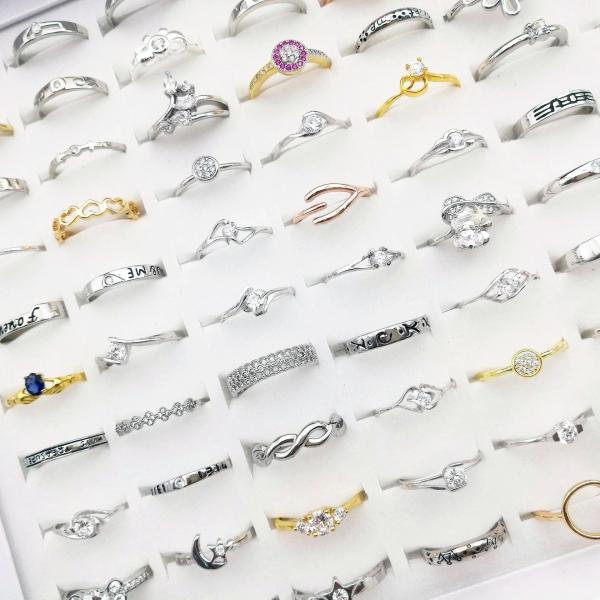 ODM Rhodium Plated 925 Sterling Silver Rings Hypoallergenic