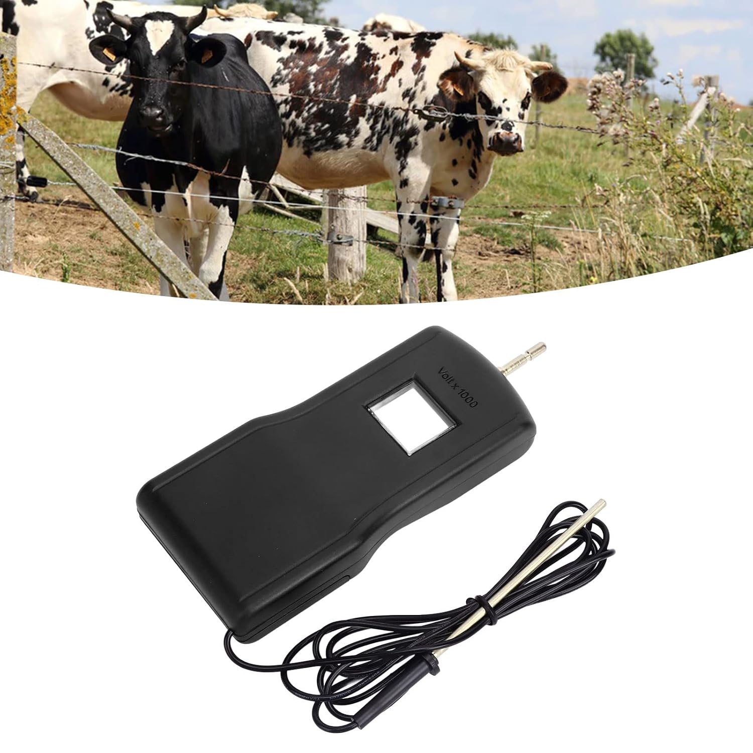 IMHOO LCD Digital Fence Tester 0.2-9.9kV Pulse Voltmeter for Farm Livestock Portable 9V Battery Powered