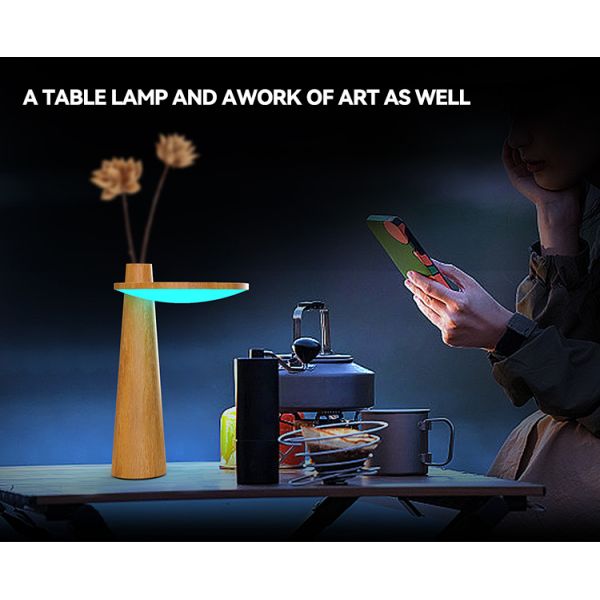 Wood Reading Light in Soothing Ice Blue Reduces Eye Strain Create Calm Reading Spaces.