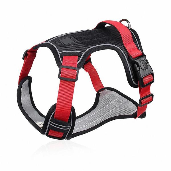 Reflective Breathable No Pull Dog Vest Harness Black Oxford Cloth