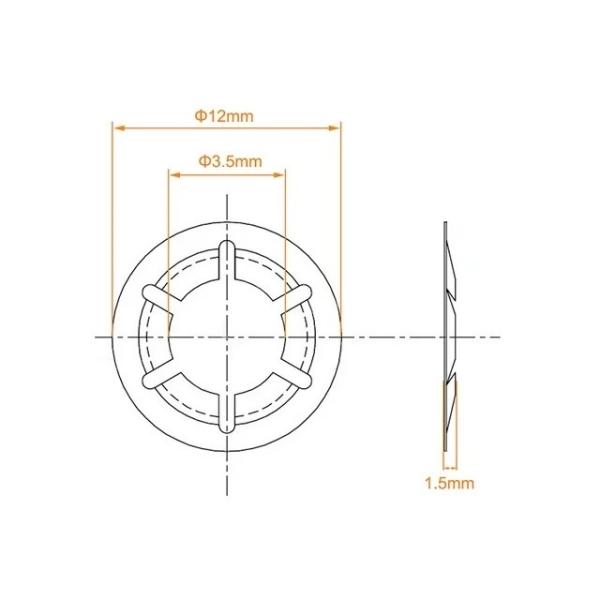 M4 Starlock Washer 3.5mm ID 12mm OD Push On Lock Speed Clip 65Mn Steel