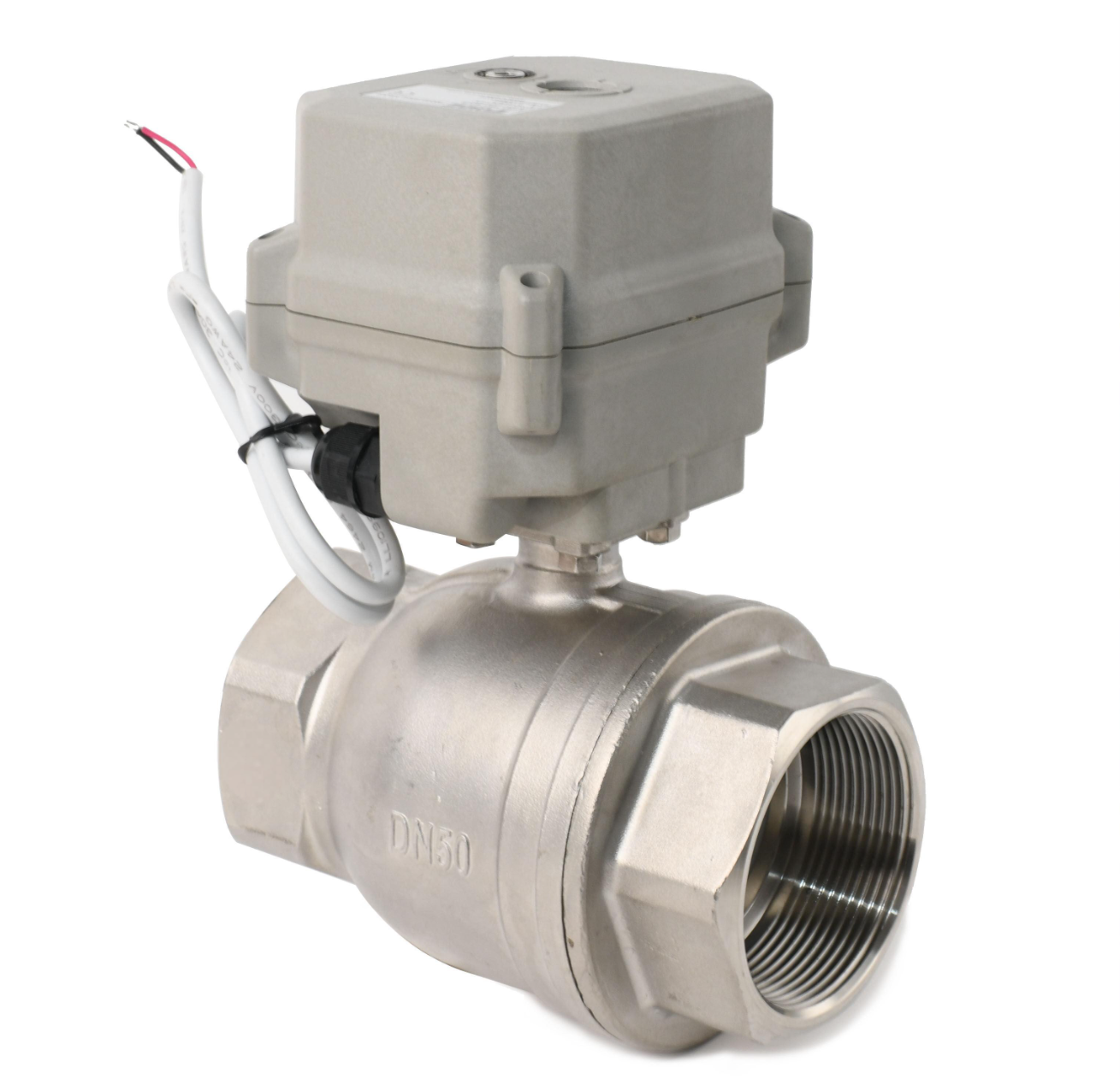 Etrany2IN DC5V SS304 2 Way 2-10V Modulating Electric Control High Temperature Water Ball Valve 2N.M Torque 1.0MPa