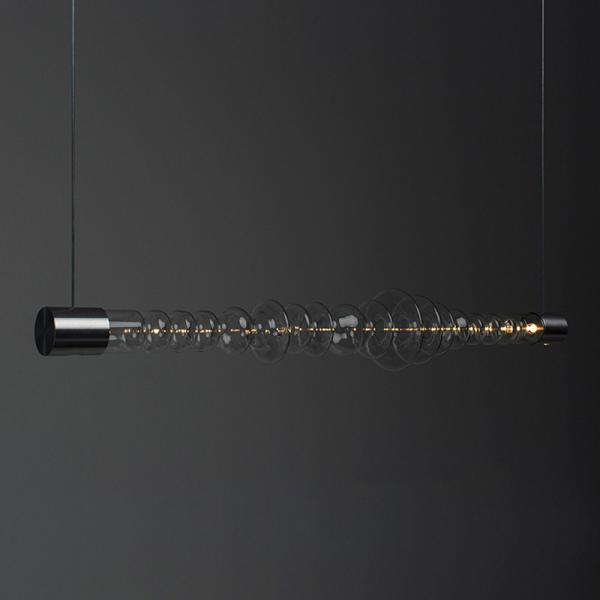 Postmodern minimalist restaurant lamp nordic long glass office exhibition hall chandelier