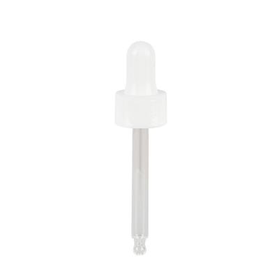 18/410 White Smooth Glass Dropper Caps With Silicone Tip Essential Oil Pipette Dropper