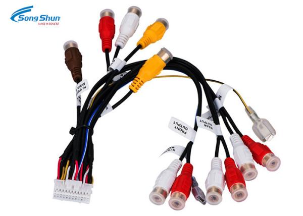 PAD 2.0mm 24Pin Auto Car Audio Extension Cable , Electrical Connector RCA Audio Wiring Harness