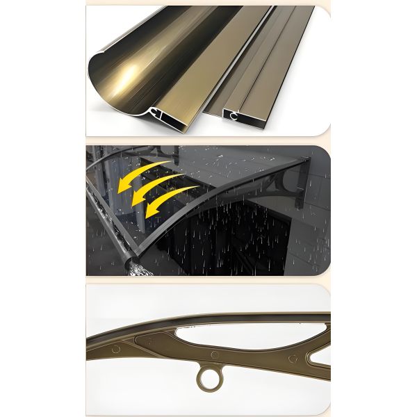 Aluminum Frame Polycarbonate Window Awning Door Window Awnings Protective Durable Weather Resistant Lightweight Covering