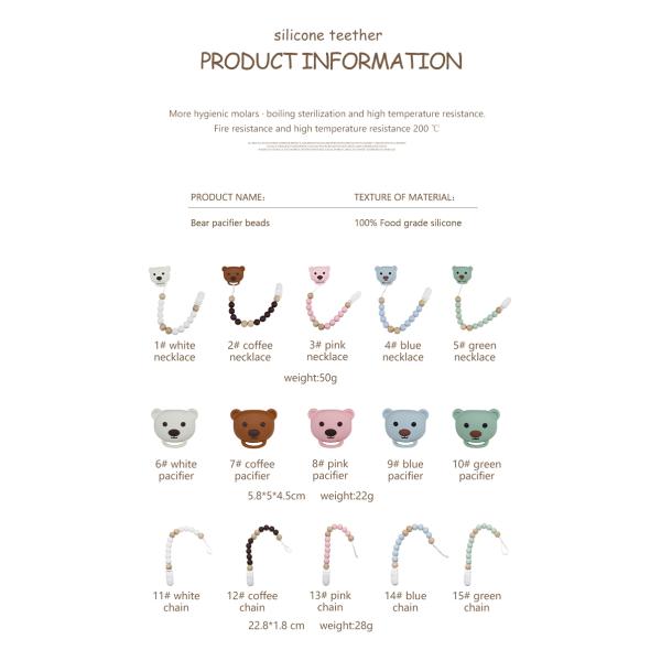Цепь Pacifier младенца силикона качества еды с милой животной формой панды