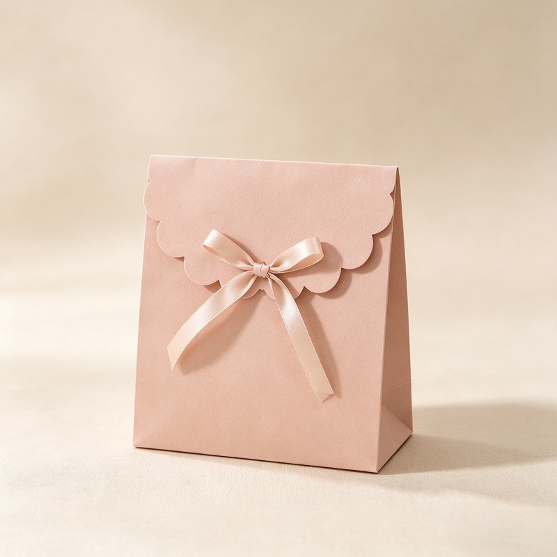 Aesthetic Scalloped Flap Gift Bags For Wedding And Party Favors