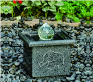 Granite Water Cast Stone Garden Fountains With Crystal Ball Outdoor Ornament