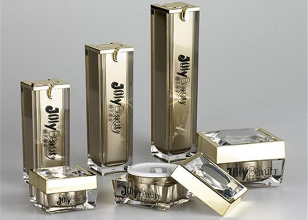 Press the gold with the gold pump over the rim Empty Makeup Containers
