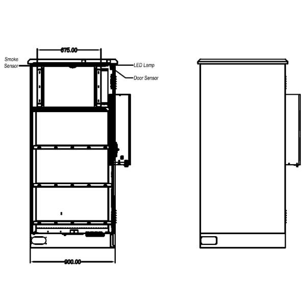 Two Bay Outdoor Base Station Cabinet High Strength Air Conditioner Cooling Anti Theft Design