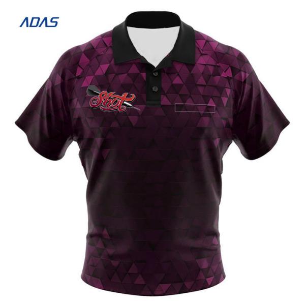 Personalized Breathable Mens Darts Shirts Jersey With Button Polyester Fabric