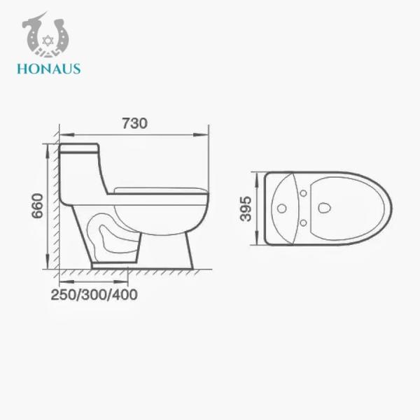 Traditional Single Piece Water Closet Commode Anti Stain Glazed Odor Isolation