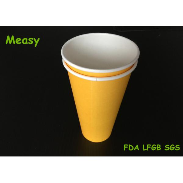 22OZ Hot Single Wall Paper Cups insulated eco disposable tea cups Bright Yellow Green Wholesale