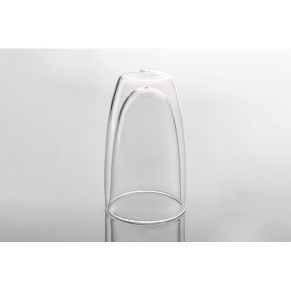 Insulated 455ml Double Wall Drinking Glass Coffee Cups 16 Ounce Mouth Blown