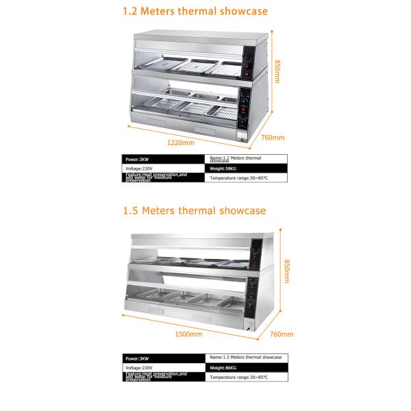 Электрический коммерческий 2-слойный дисплей горячей пищи для сохранения тепла пищи