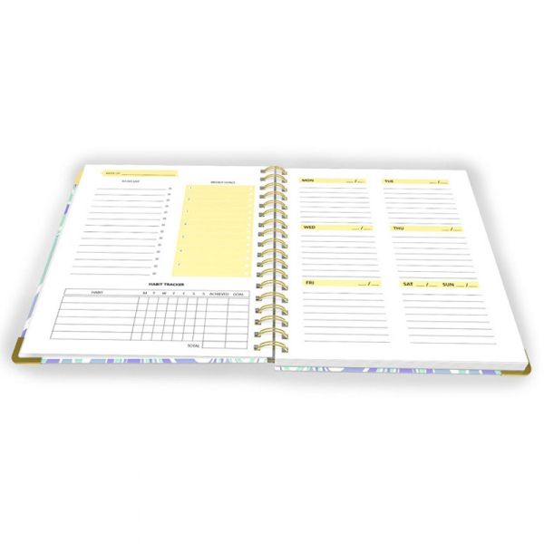 Embossed Spiral Hardcover Notebook One Subject Paper Ideal for Note Taking Journaling and Daily Planning Tasks