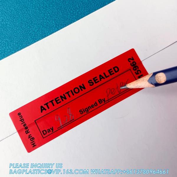 Transfer Tamper Evident Security Warranty Void Seals / Stickers Security Tamper For Reusable Package(1 X 3.35Inches