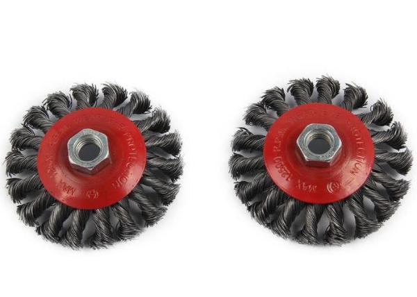 Durable Twist Knot Bevel Wire Brush Strong Steel Wires Fits M14 Angle Grinders