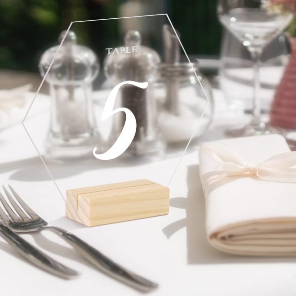 Сделайте самостоятельно Шестиугольные акриловые пустые знаки и стойки, акриловые табличные знаки свадебный декор