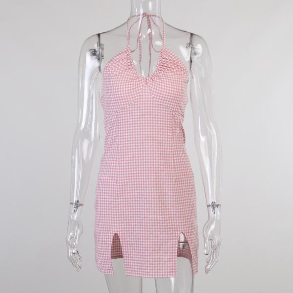 Backless Halter Neck Strap Backless 76cm Sexy Women Dresses