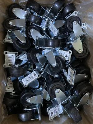 4-5kg Industrial Light Duty Rubber Caster With Zinc Plated Finish And Threaded Stem
