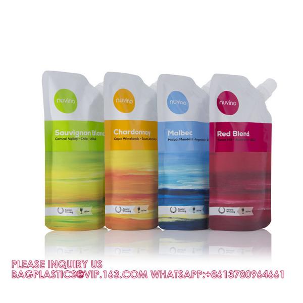 aluminium pouch Red Wine Valve Doypack Spouted Bags sustainable Plastic Printed Logo Waterproof Wine Spout Pouch Bag