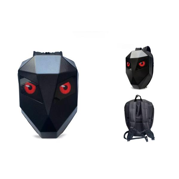 LED Backpack Bluetooth Waterproof Hard Shell Iron Man Cool Motorcycle Riding Black LED Rider Backpack