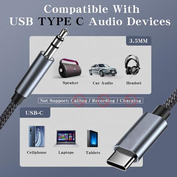 DAC USB Tipo C a 3,5 mm Jack de audio cable masculino AUX adaptador de dongle de auriculares para Pixel Google