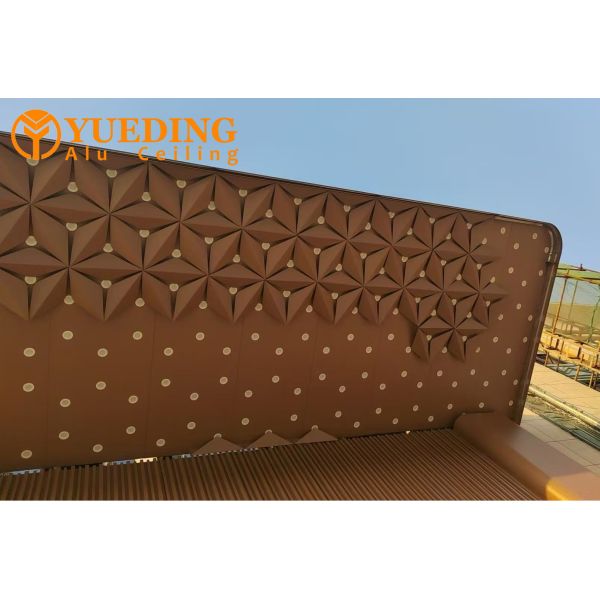 Metal door head ceiling 2.5mm custom-shaped aluminum plate light-transmitting shape