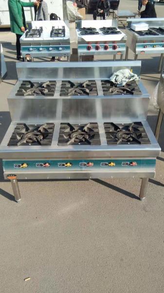 nature gas stainless steel stoven two line 6 holes size:1100x880x800mm