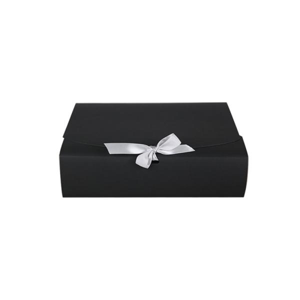 Kraft paper rectangle candy box gift packaging with ribbon no printing