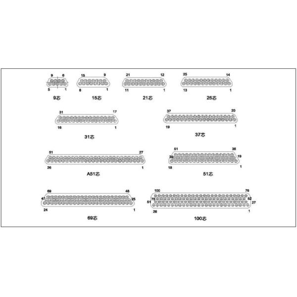Rectangular Electrical Connector J30JHT21ZKSAN01 Wire Length 300MM