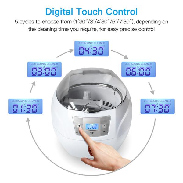 Уборщик ювелирных изделий ультразвукового уборщика домочадца цифров 750ml пластиковый ультразвуковой