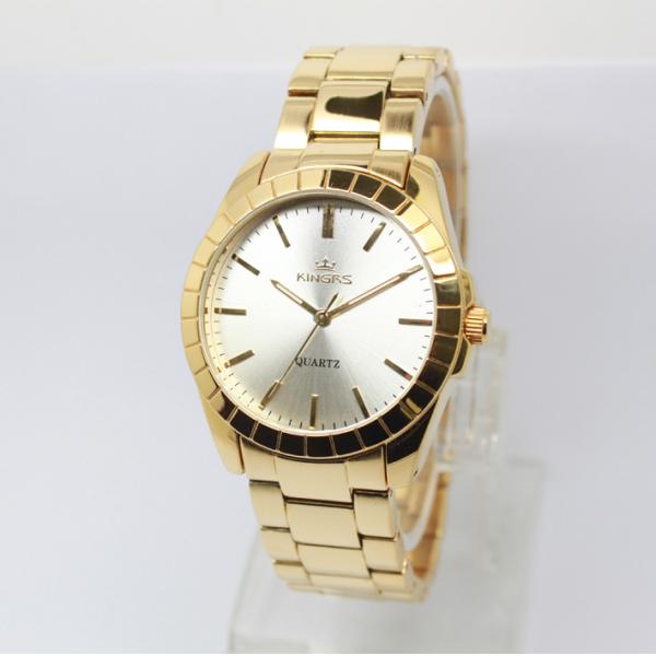 Gold Plating Ladies Wrist Watches Vogue Alloy Quartz Analog Bracelet Watch