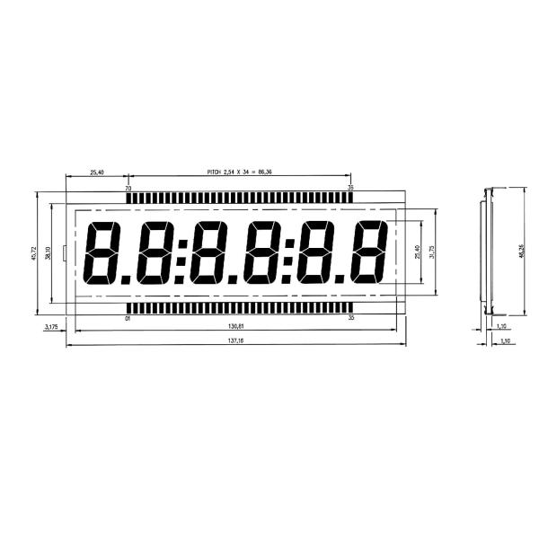 DE156-TU TN LCD модуль -40 до +90 градусов замена большого размера монохромный трансфлективный